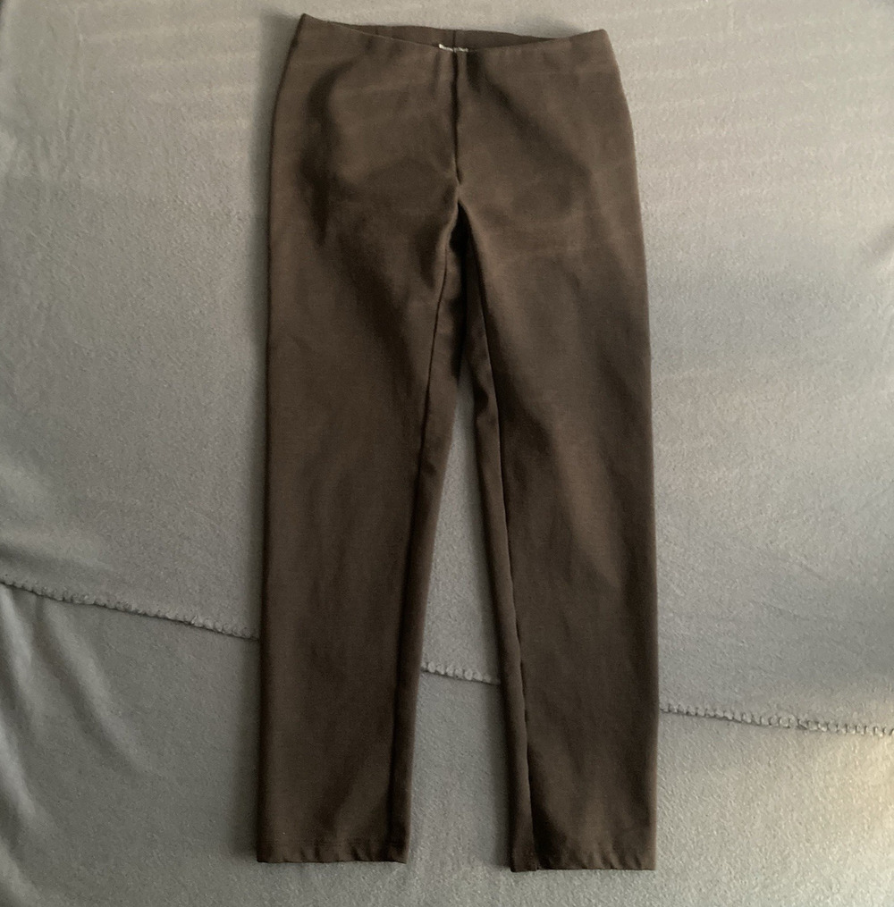 Eileen Fisher Stretch Pull On Pant Women's Size Petite Small Brown Taper Leg